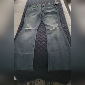 Seven7 Women's Distressed Blue Jeans